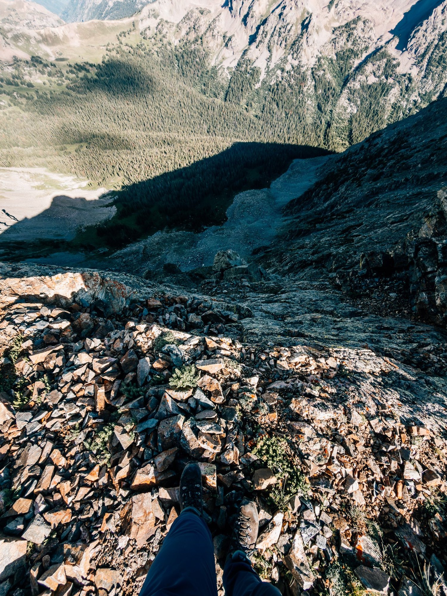 Steep terrain on the descent from Mount Buffalo