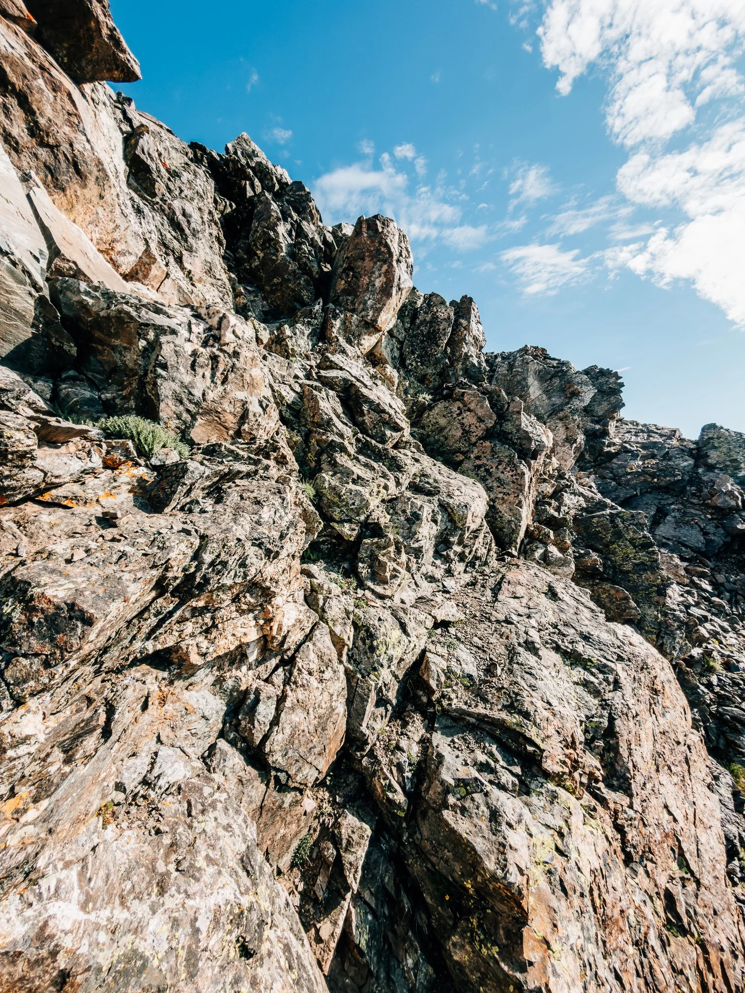 The crux of the knife edge route between North and South Buffalo