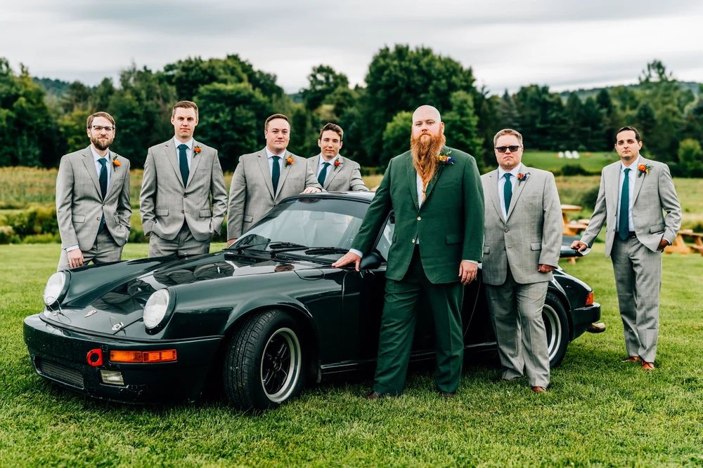 Groom and groomsmen photography at a Vermont wedding