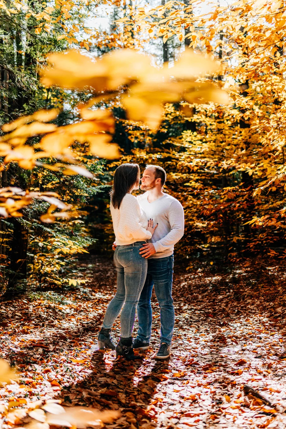 New Hampshire fall foliage engagement session photography