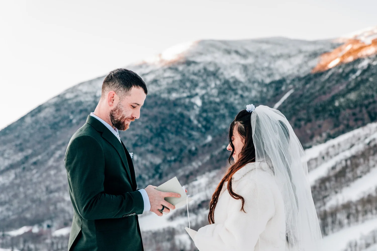 Winter elopement in the mountains