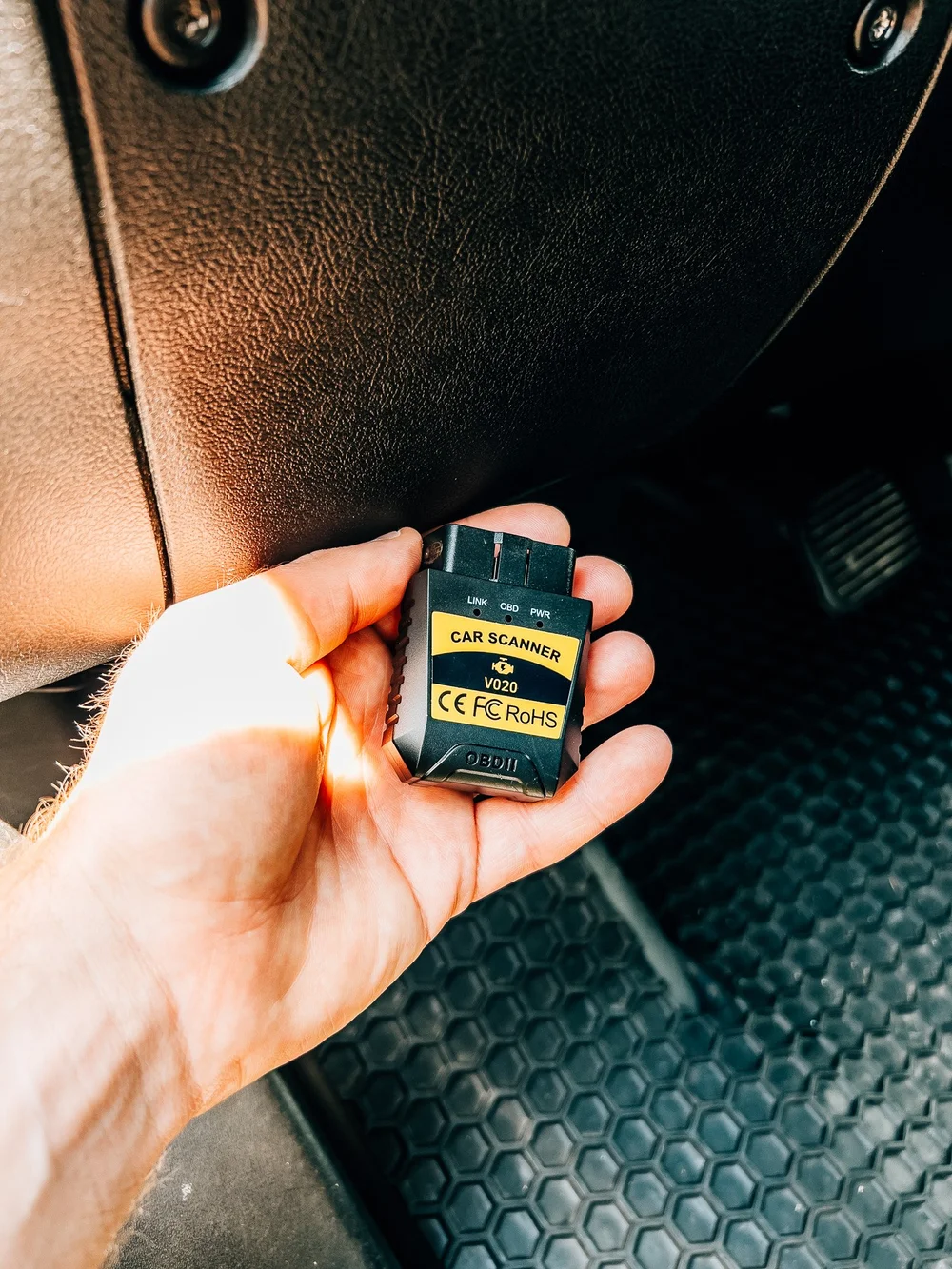 OBD2 scanner plugged into Ram ProMaster diagnostic port