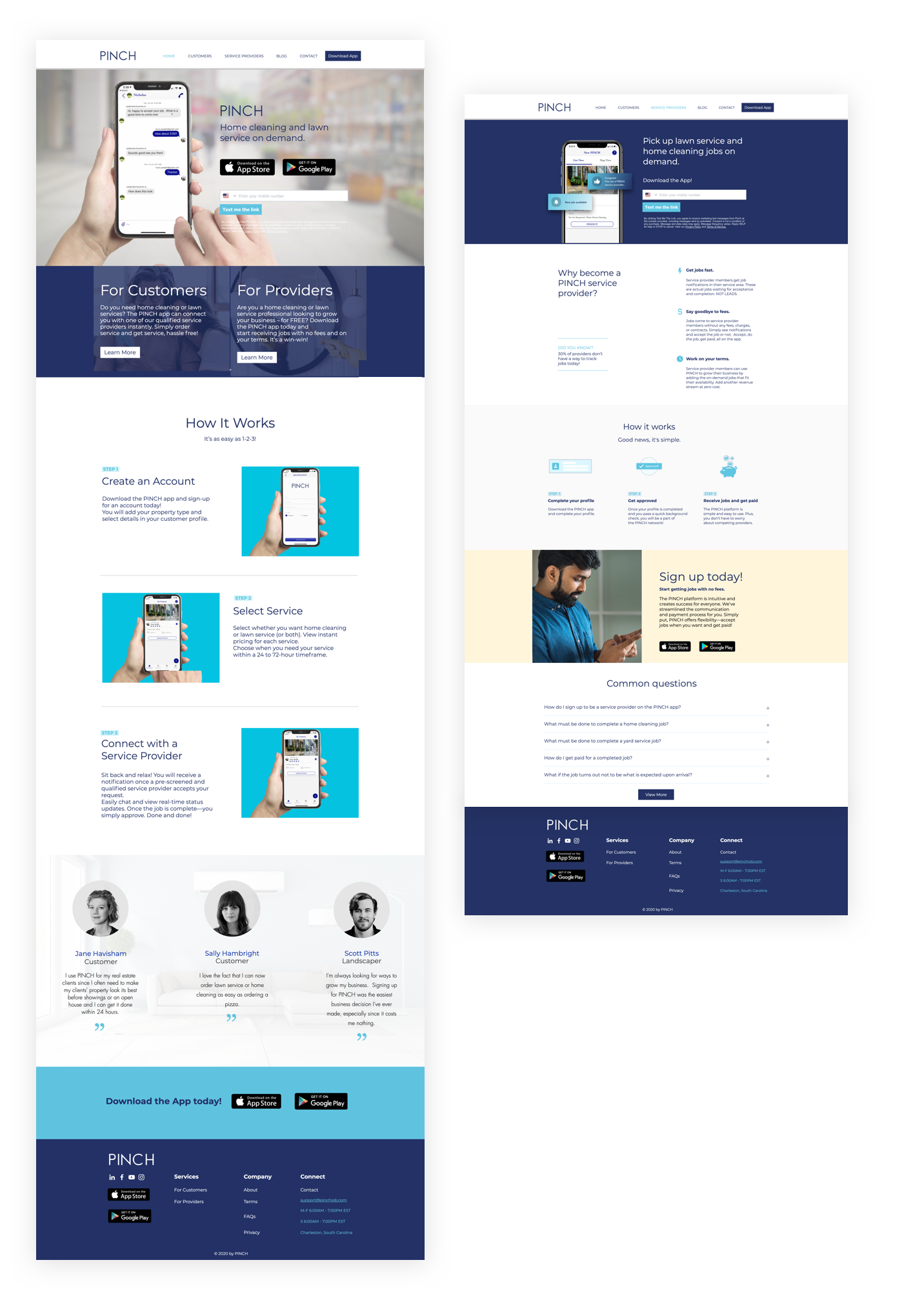 On-demand Lawn Care and Home Cleaning Website — Mortensen Designs
