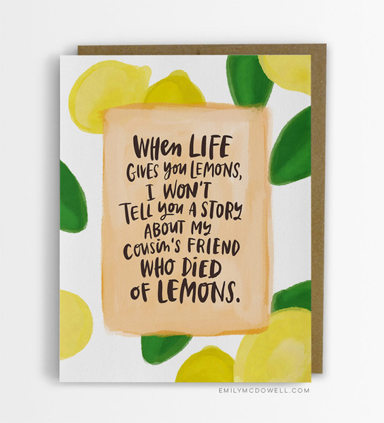 One of McDowell's lovely and hilarious Empathy Cards