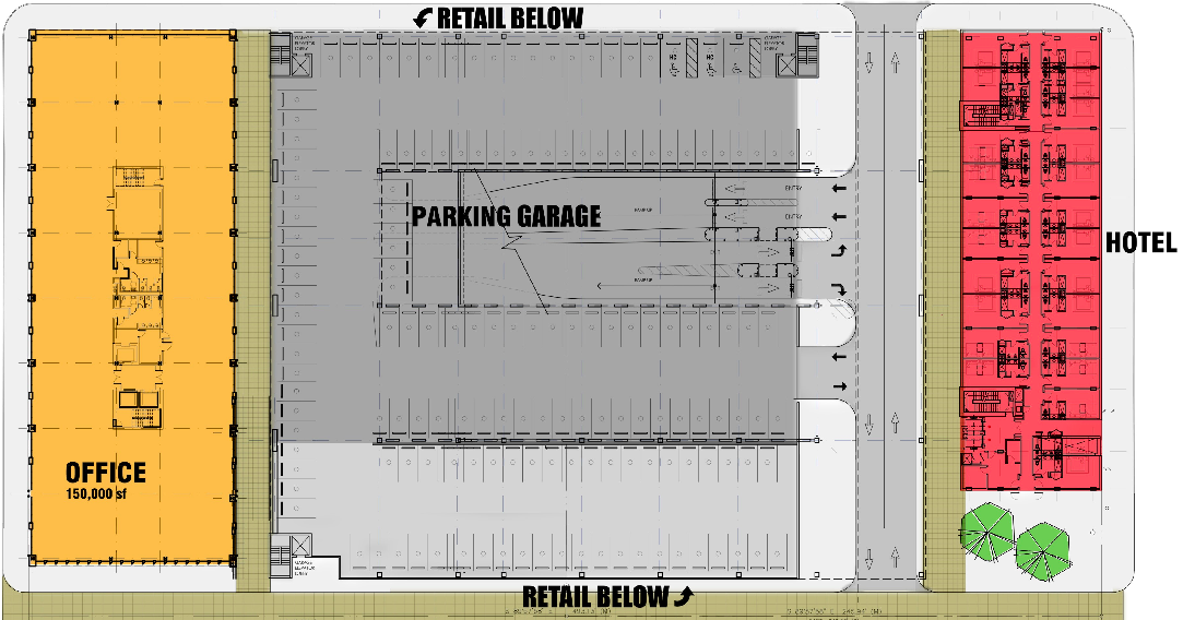 Site plan proposed by UPC Insurance for 800 1st Ave South in Downtown St. Pete