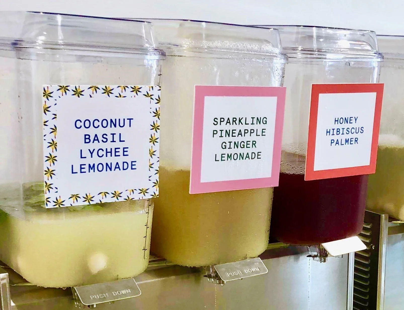 all juices are made in-house. flavors will rotate periodically.