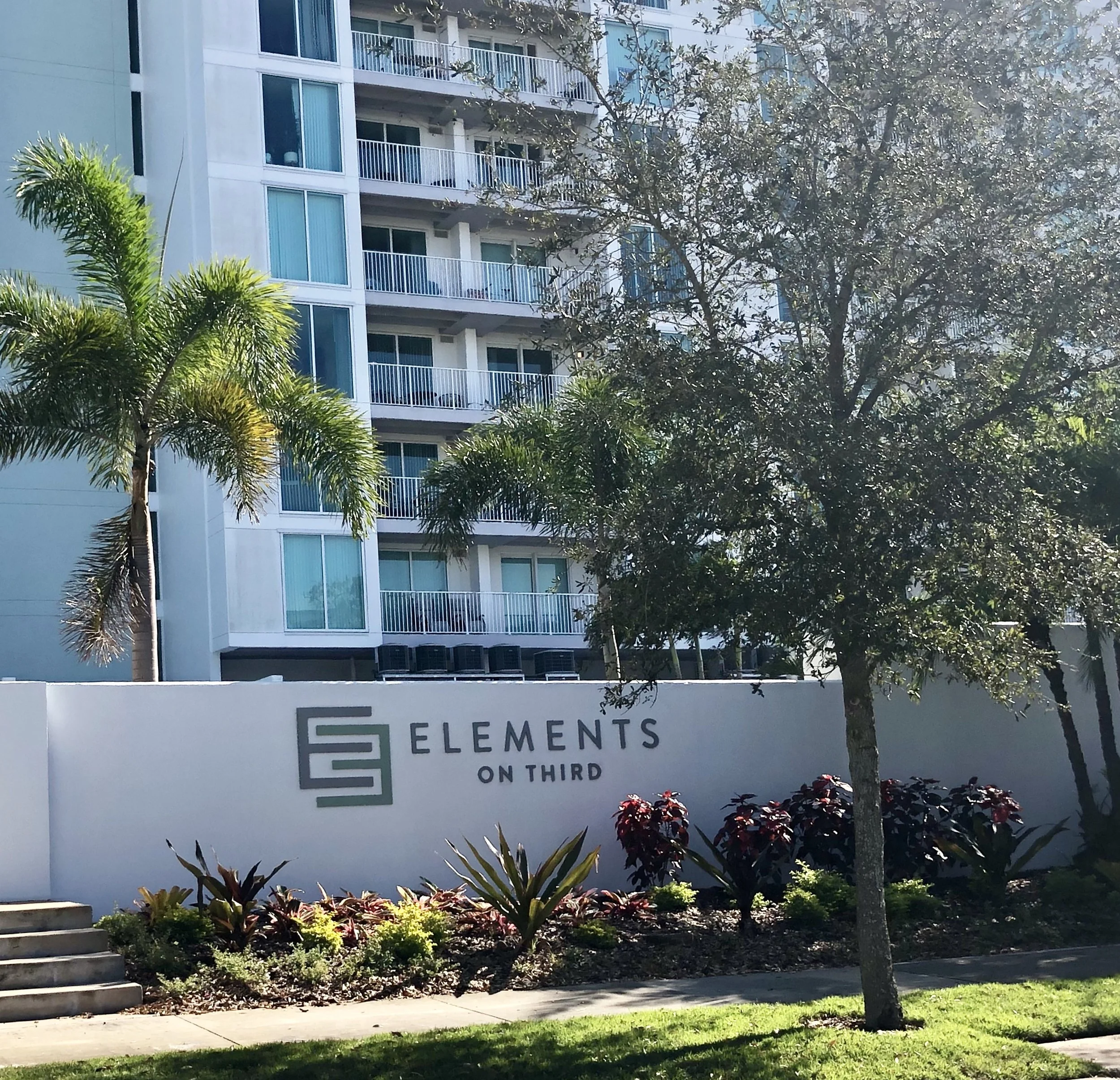 New signage for the Elements on Third brand can be found throughout the property.