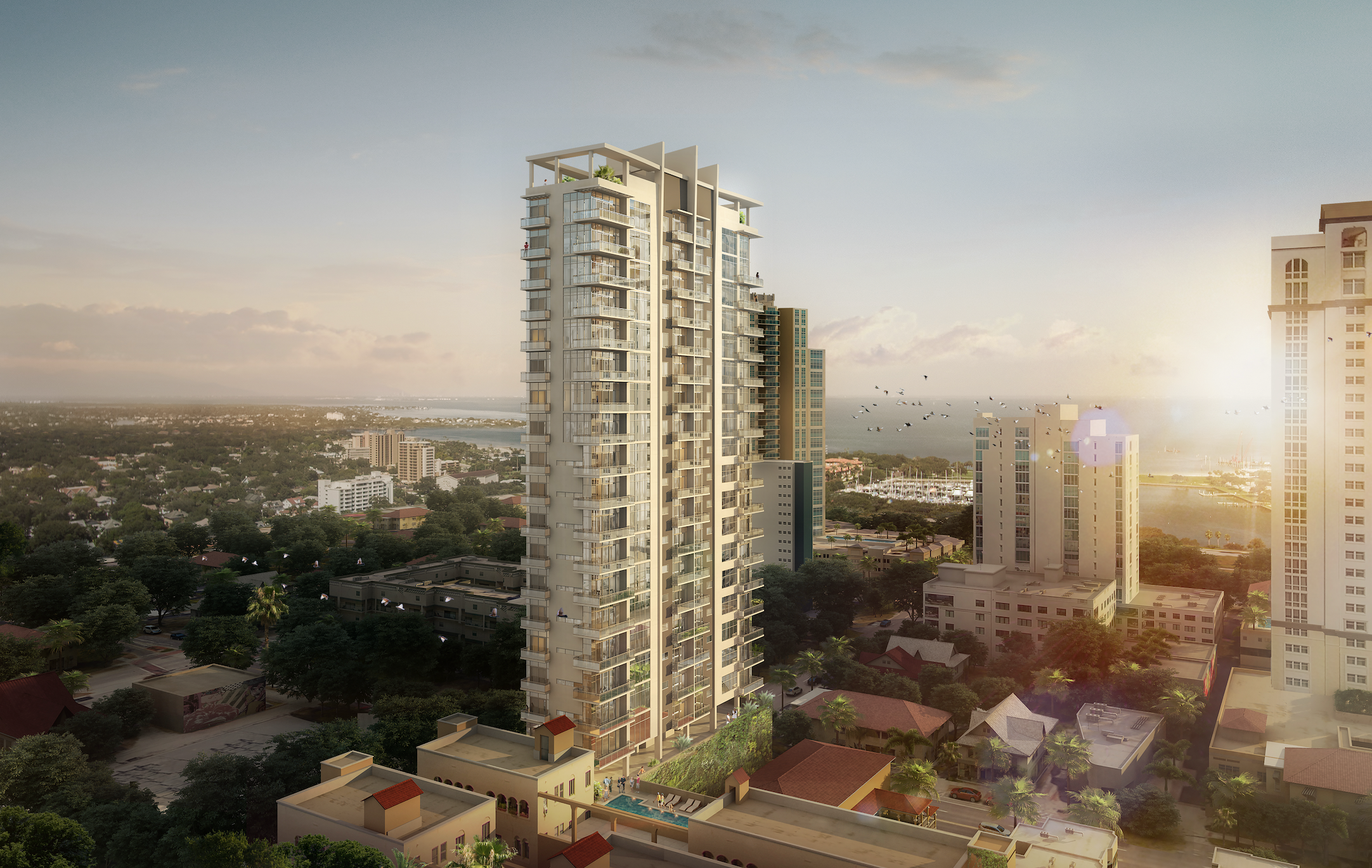The original Bezu proposal was to rise 24-stories and 300-feet above 4th Ave N.
