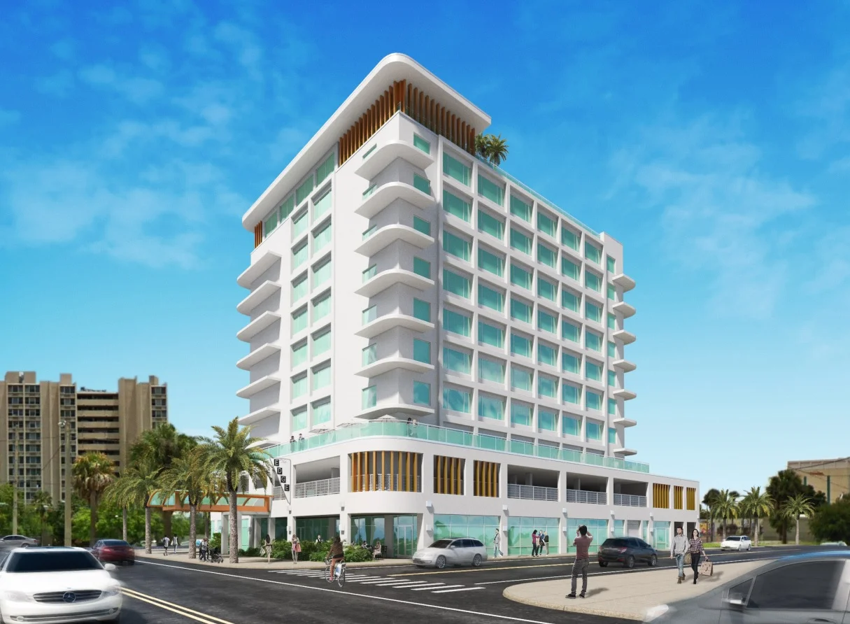 Street side rendering view from Southwest. this is a Concept image only. Some design elements may change.
