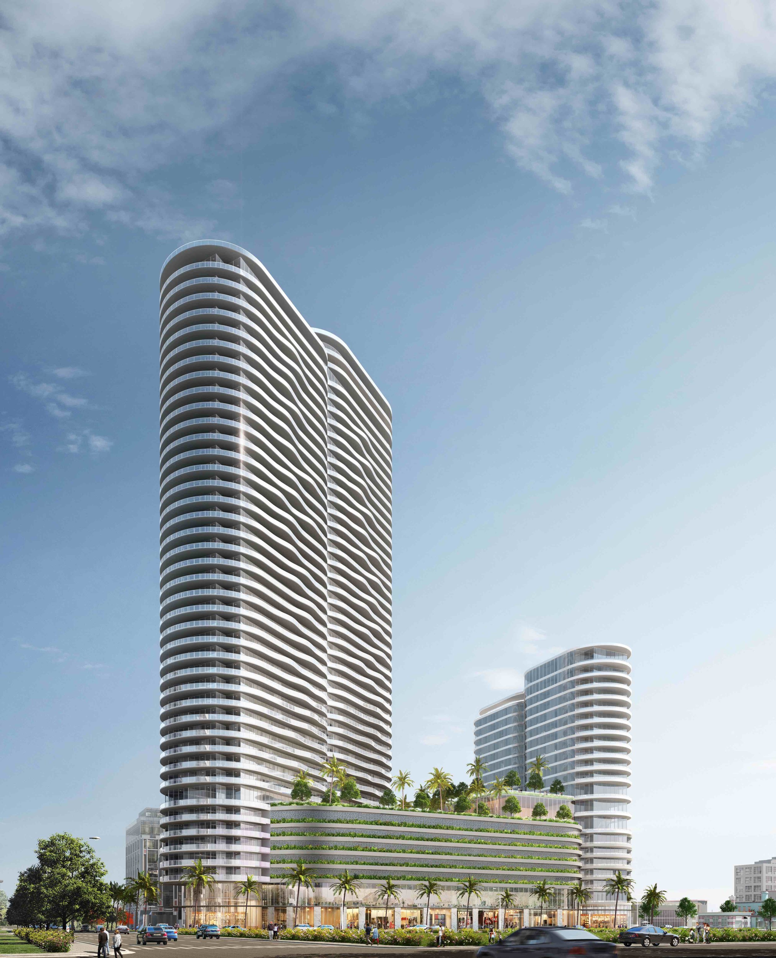 A revised rendering of 400 Central Ave, a condo and hotel development in Downtown St Pete, FL.
