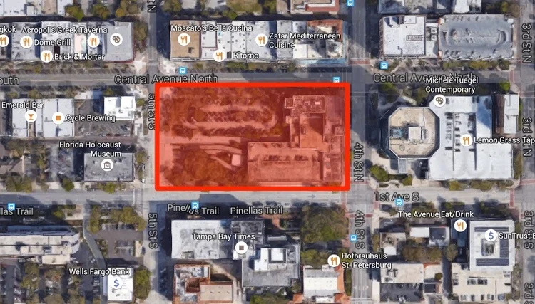 Red Apple Group’s proposed condo and hotel project will be located at 400 Central Avenue in Downtown St. pete