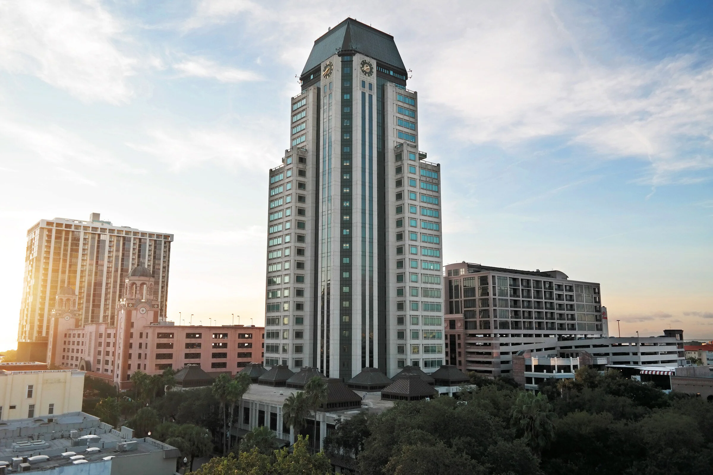 200 Central, a 26-story office tower, located at 200 Central Avenue is the tallest office building in St. Petersburg.