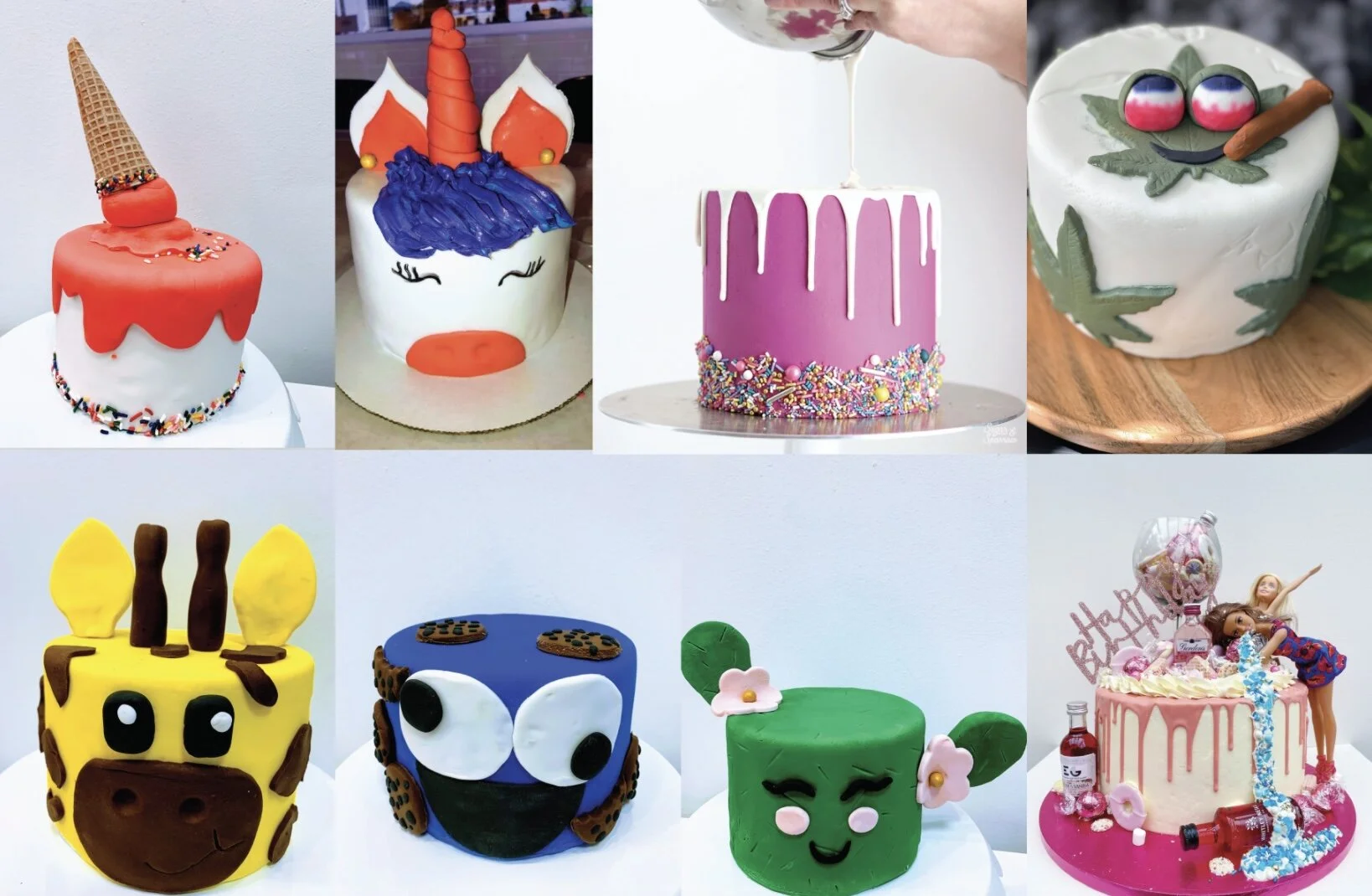 The DIY cake decorating experience at The Cake Drip allows you to choose from one of the customized three-layer cakes