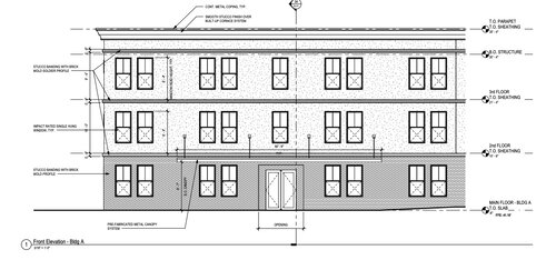 An elevation of the project as seen from 3rd Avenue South, from BSB Design.