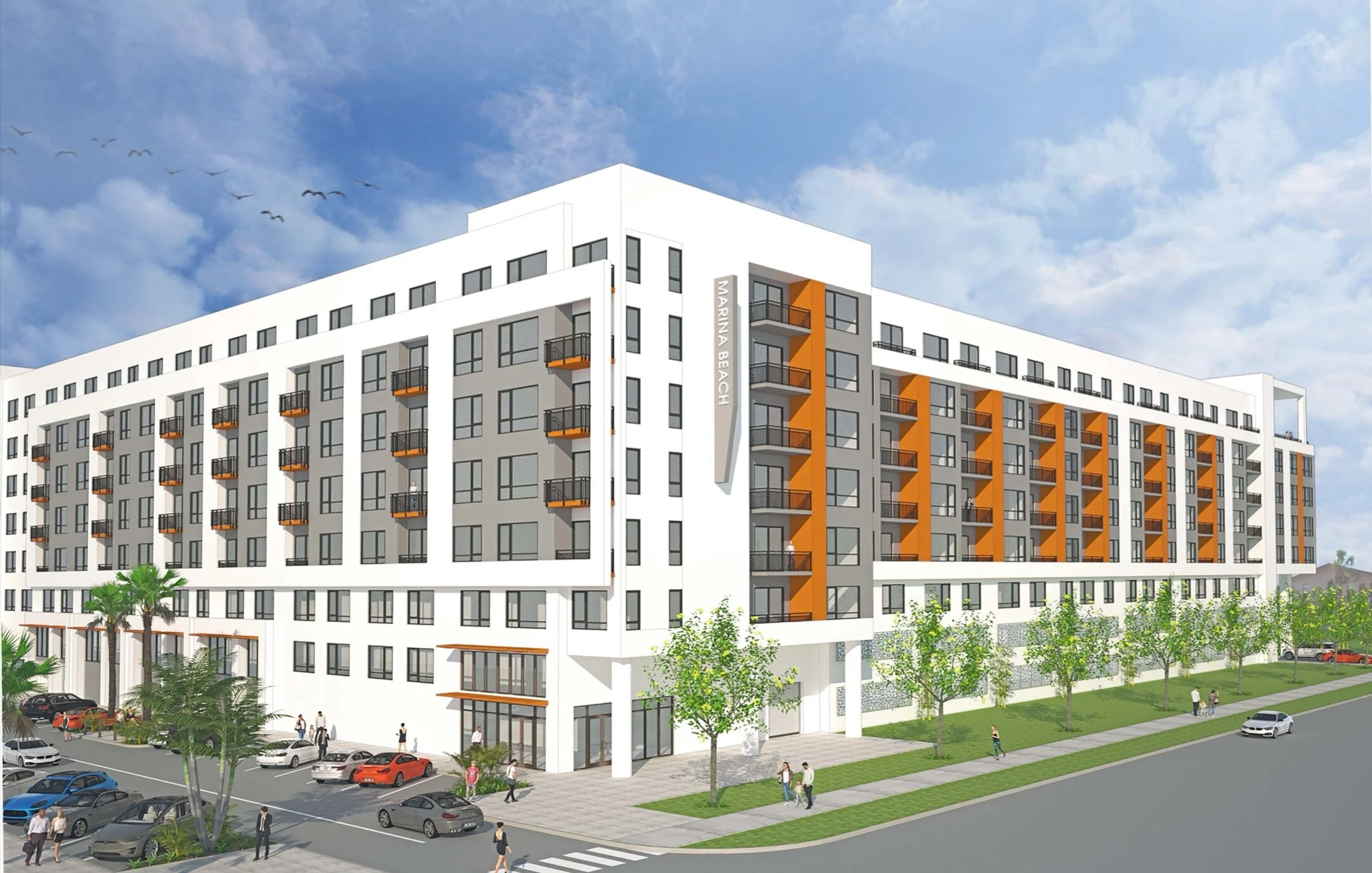 Marina Beach, a 400-unit mixed-use development, is approved for the Skyway Marina District