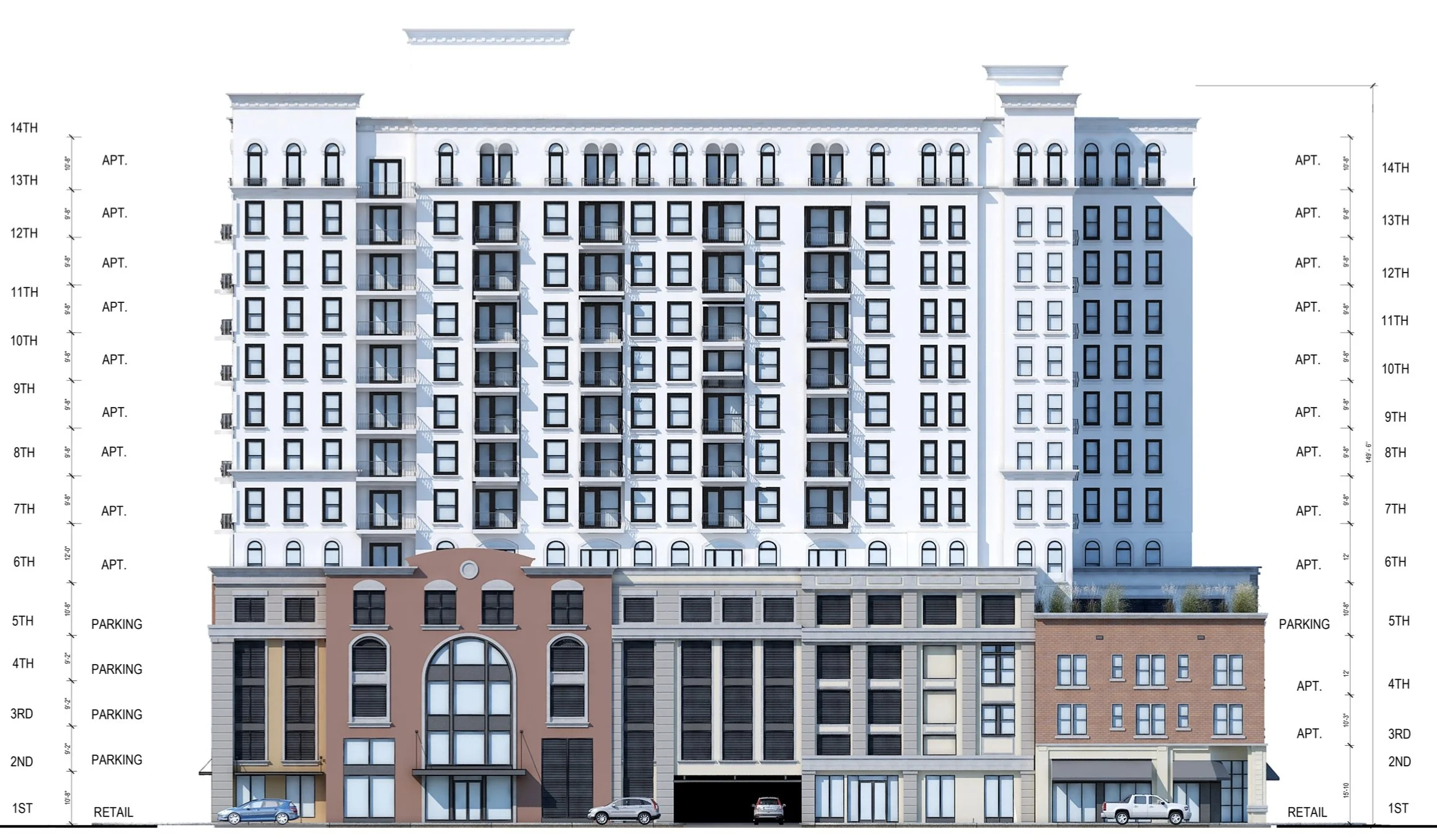 Revised plans approved for 14-story mixed-use building at 900 Central Avenue in downtown St. Pete