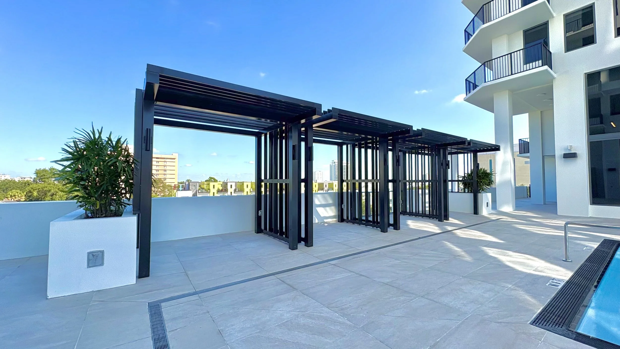 Cabanas on pool deck