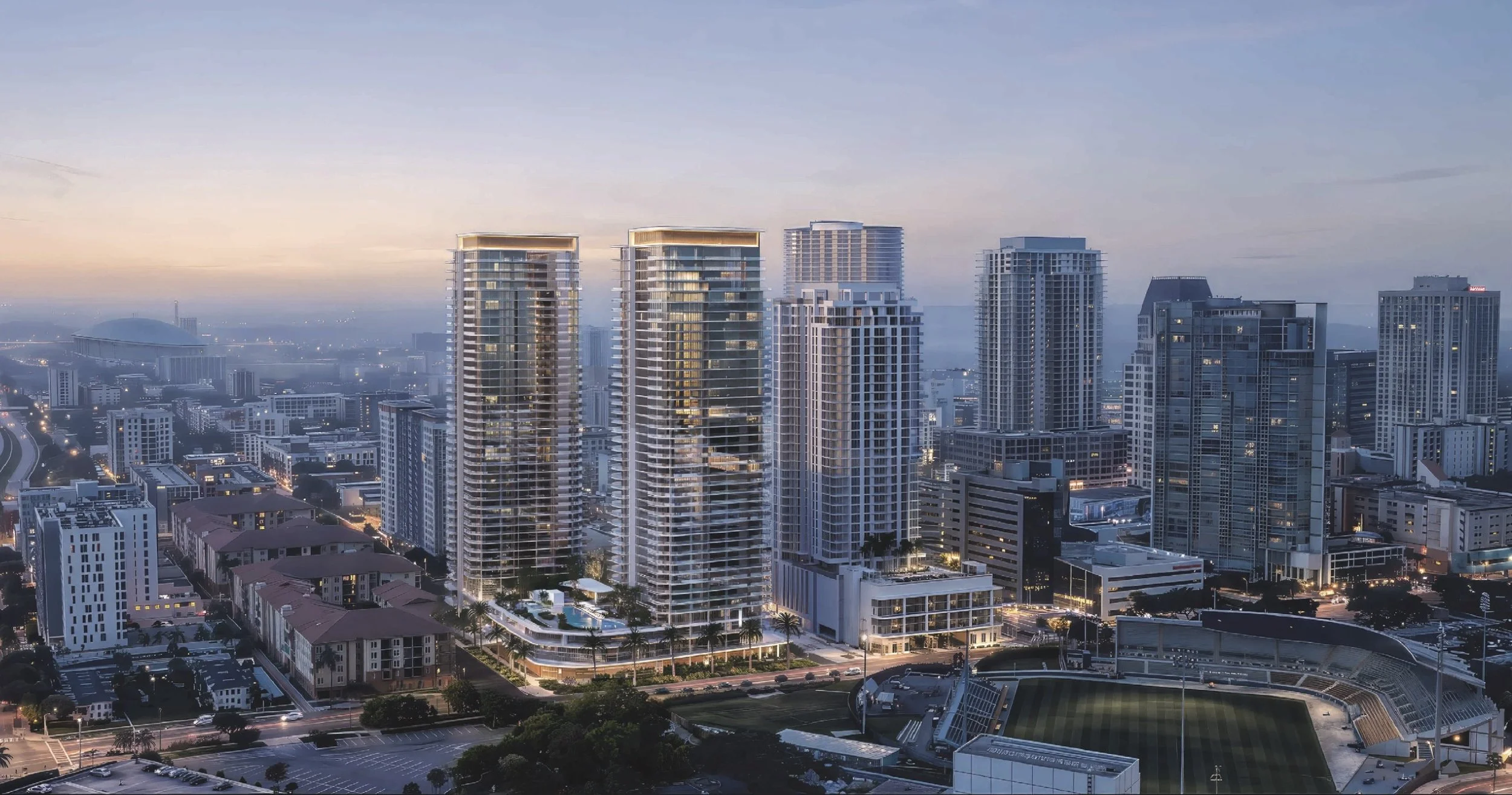 Two 44-story towers planned for Hilton Bayfront site in downtown St. Pete