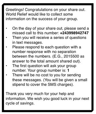 Instruction sheet given to each participating group.