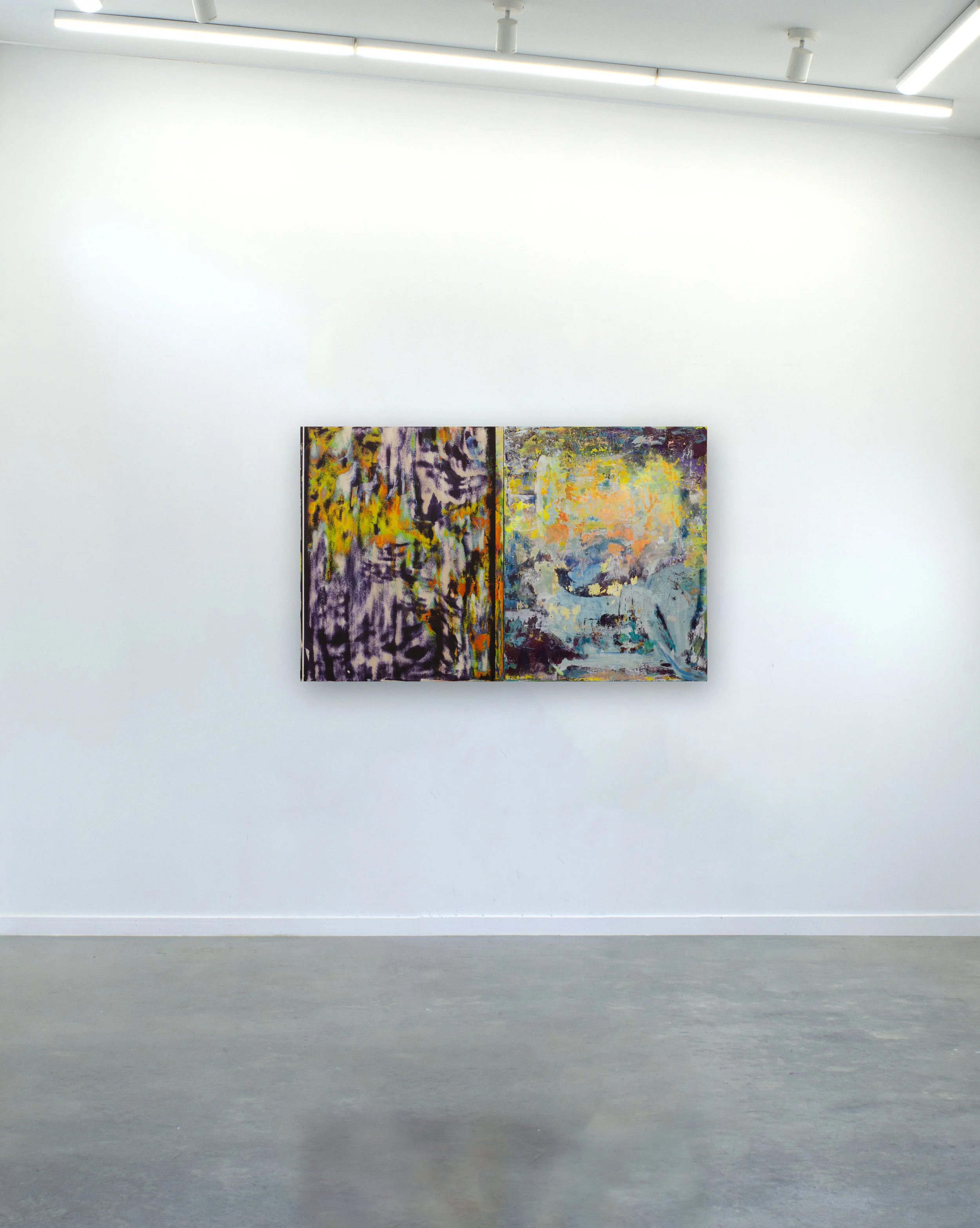 Colony (2017-19) Acrylic on 2 wooden panels. 75 x 120cm Marc Blake - painting