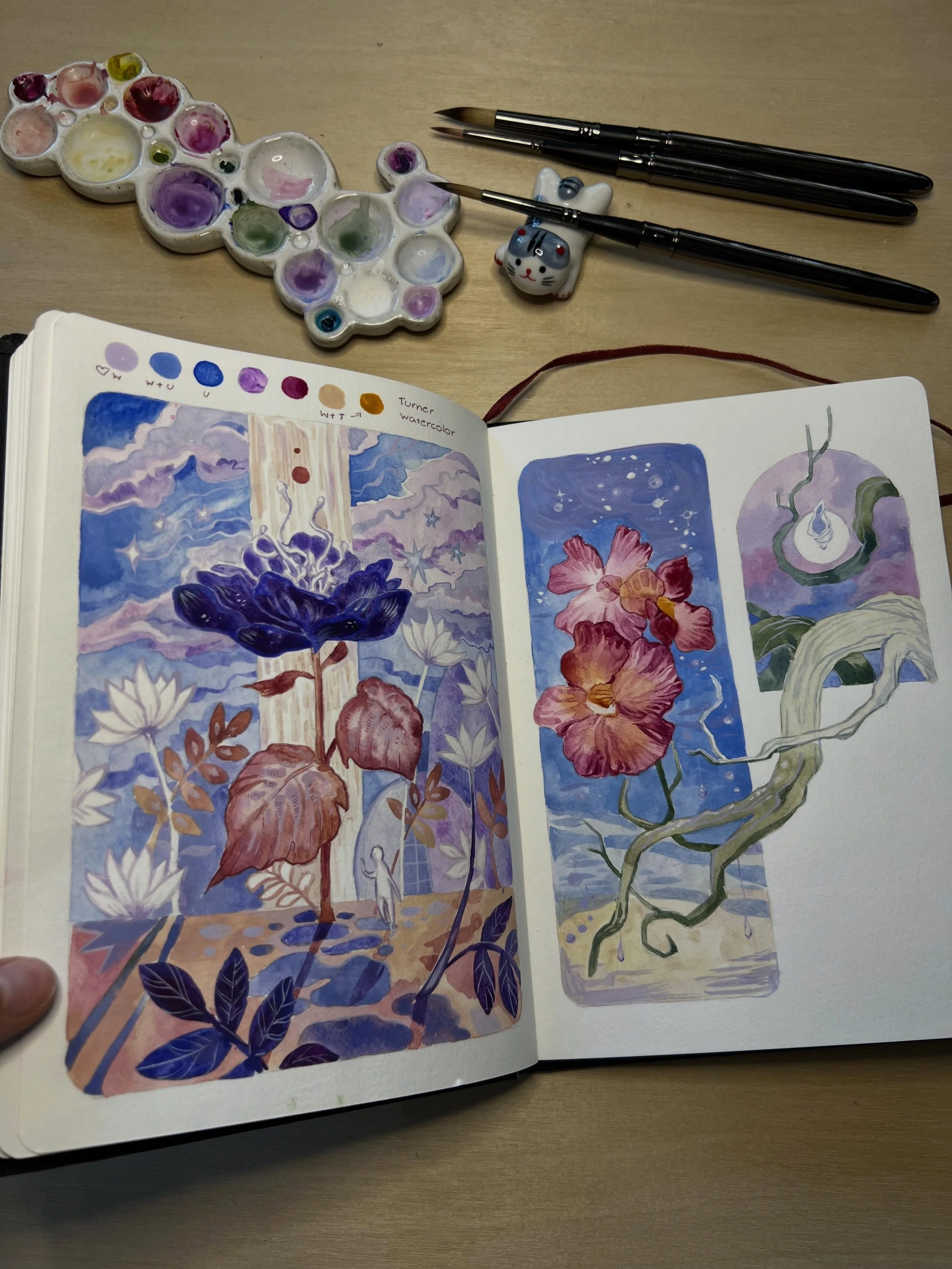 I received some travel brushes from @artifyartsupplies for a review, and this is what I painted with them!  Things that I immediately liked about them:

I really enjoy the feel of them in my hand, they are nice to hold and paint with.

I like that th