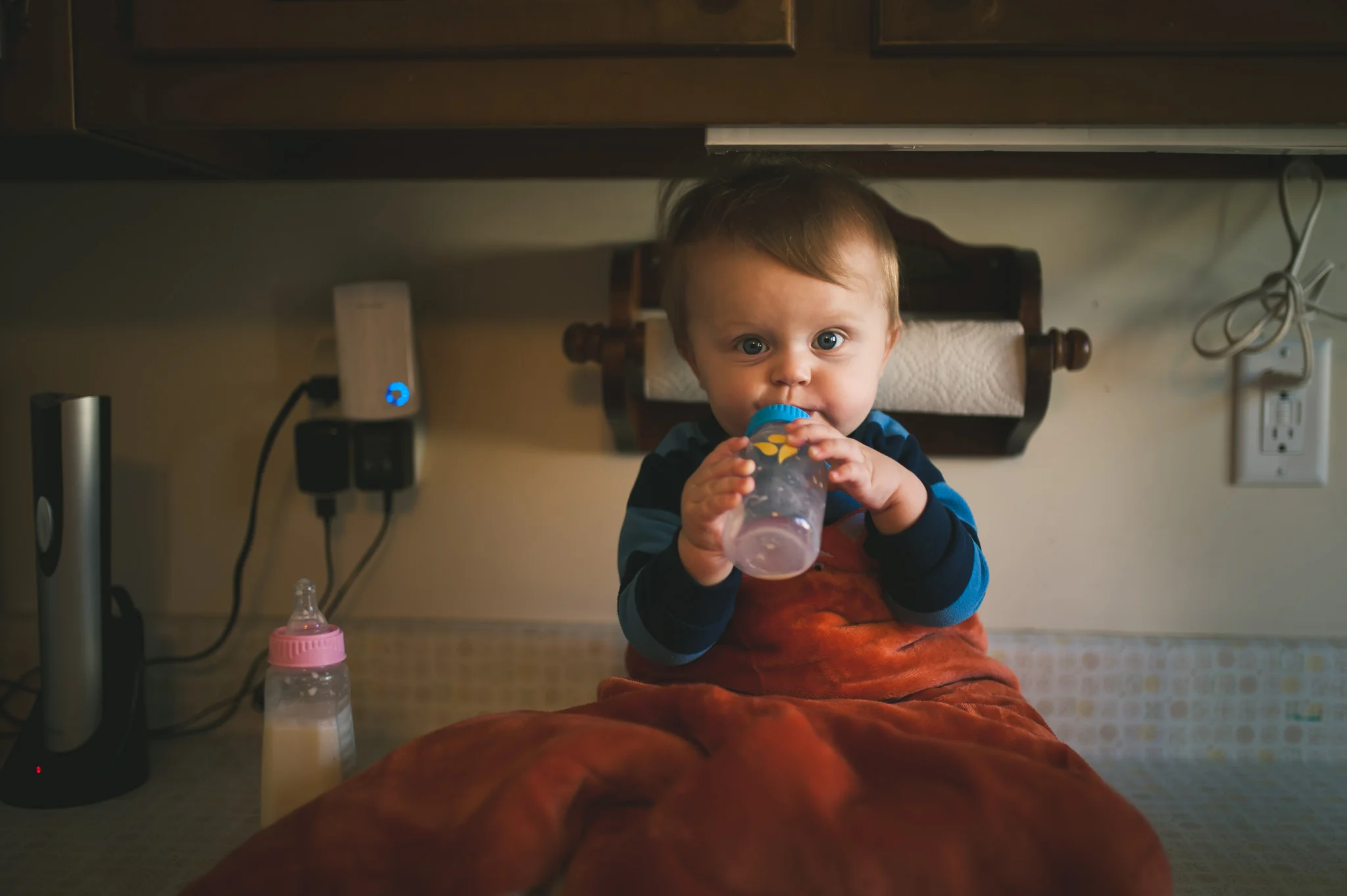 08 Jan 2017 | This goofy boy work up from his nap and grabbed the first bottle he saw - and refused to take the new one I made. 