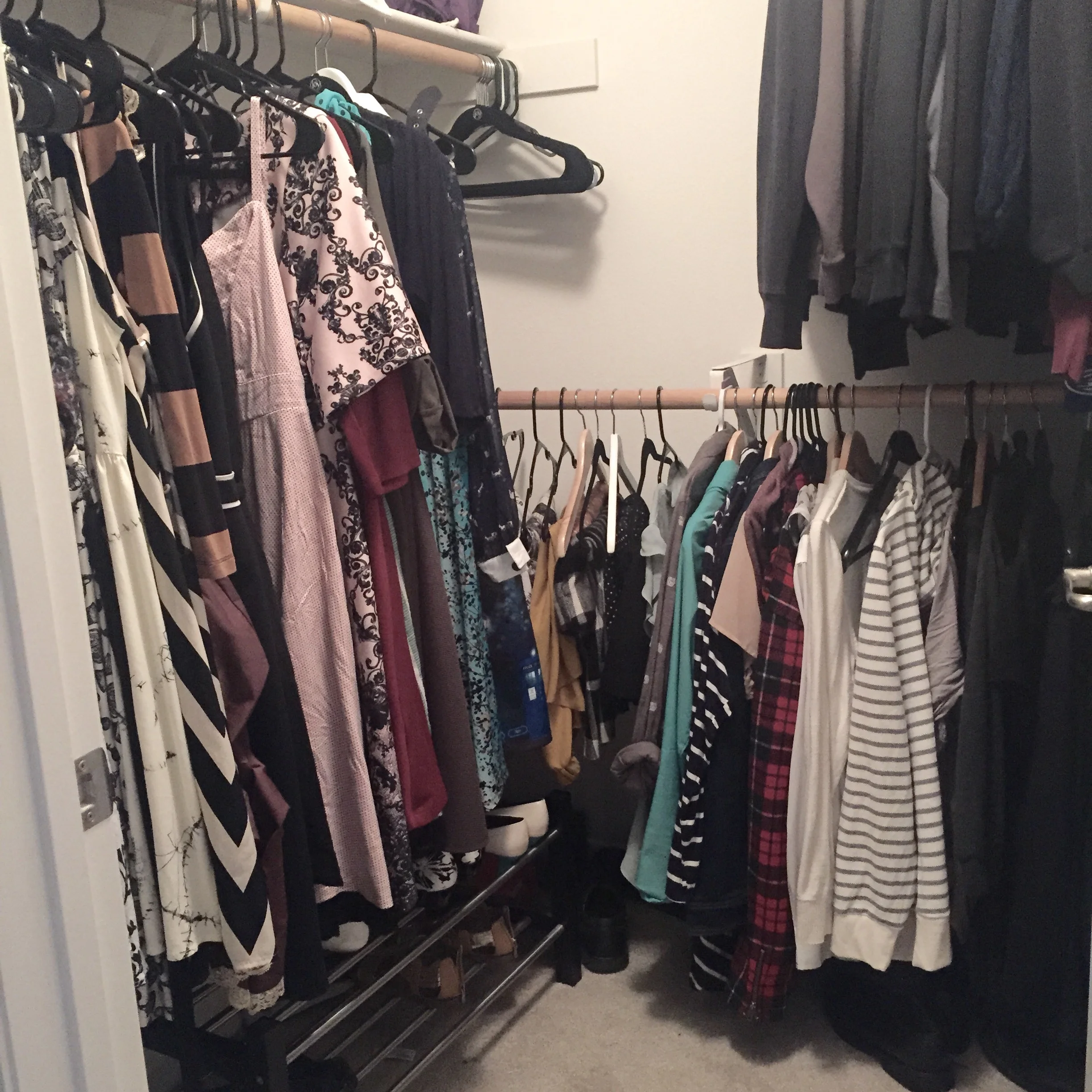 I can see the closet walls for once. It's beautiful. 