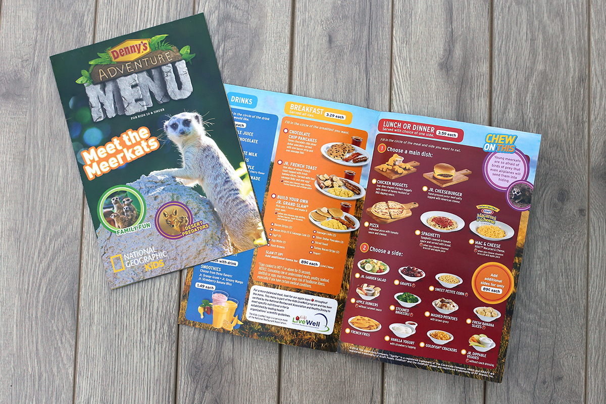 Denny's New Kids Menu & National Geographic Partnership