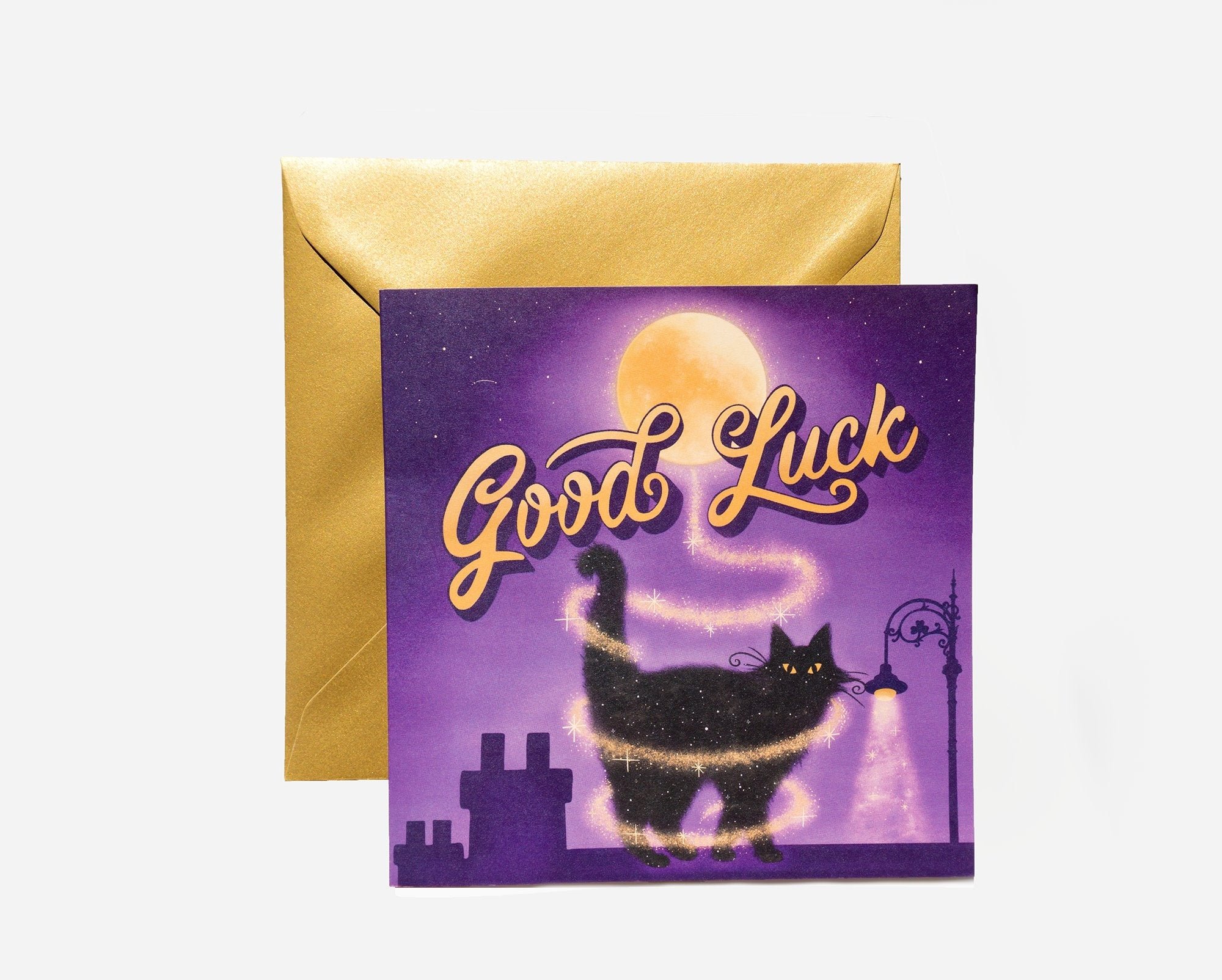 Good Luck Black Cat Greeting Card