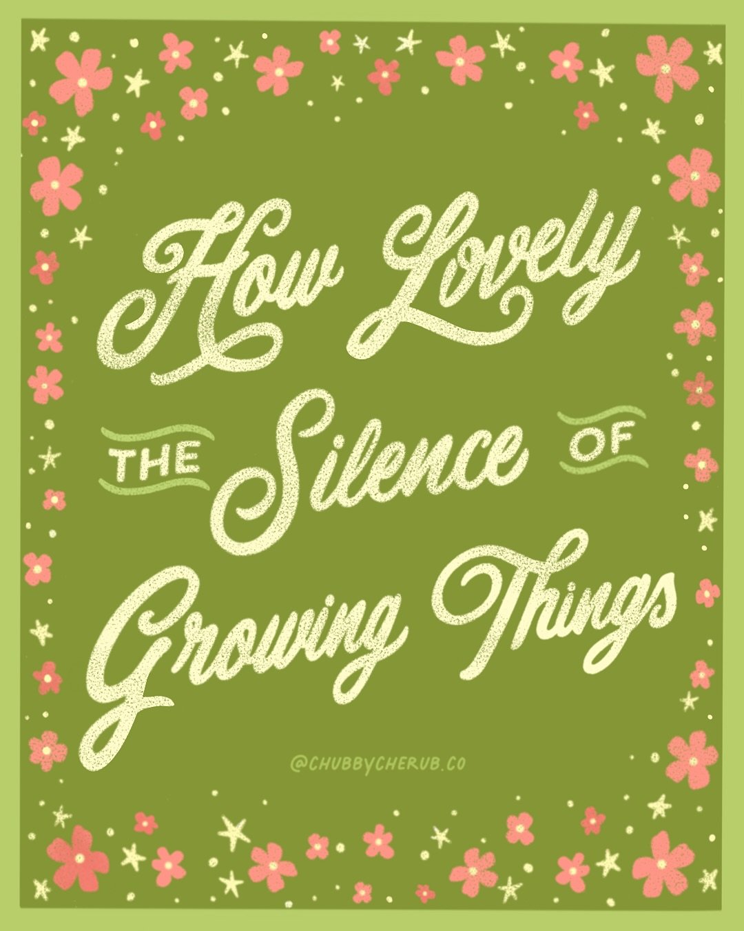 🌸How lovely the silence of growing things🌸

Created this one last year but thought about this again this morning when I was having a little coffee with C&uacute;  in my mams polytunnel. Nothing but the sounds of birds and April showers 🌦️ life is 