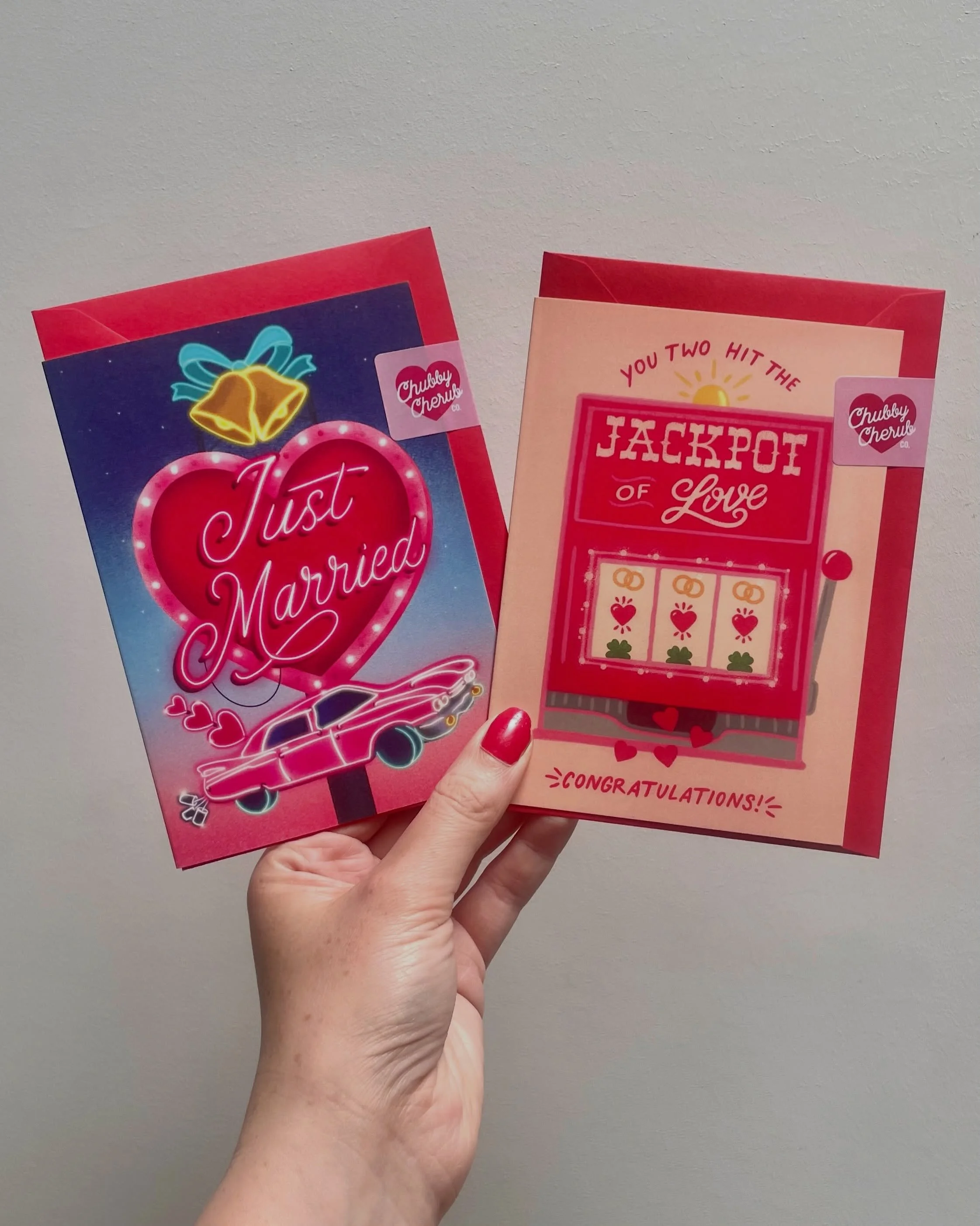 Got any weddings coming up? 💒
Chubby Cherub has you sorted for your loved ones&rsquo; big day this season 💌

Illustrated by yours truly and printed here in Ireland 🤍
So sweet they&rsquo;d bring a tear to Elvis&rsquo;s eye ✨

#wedding #weddingcard 