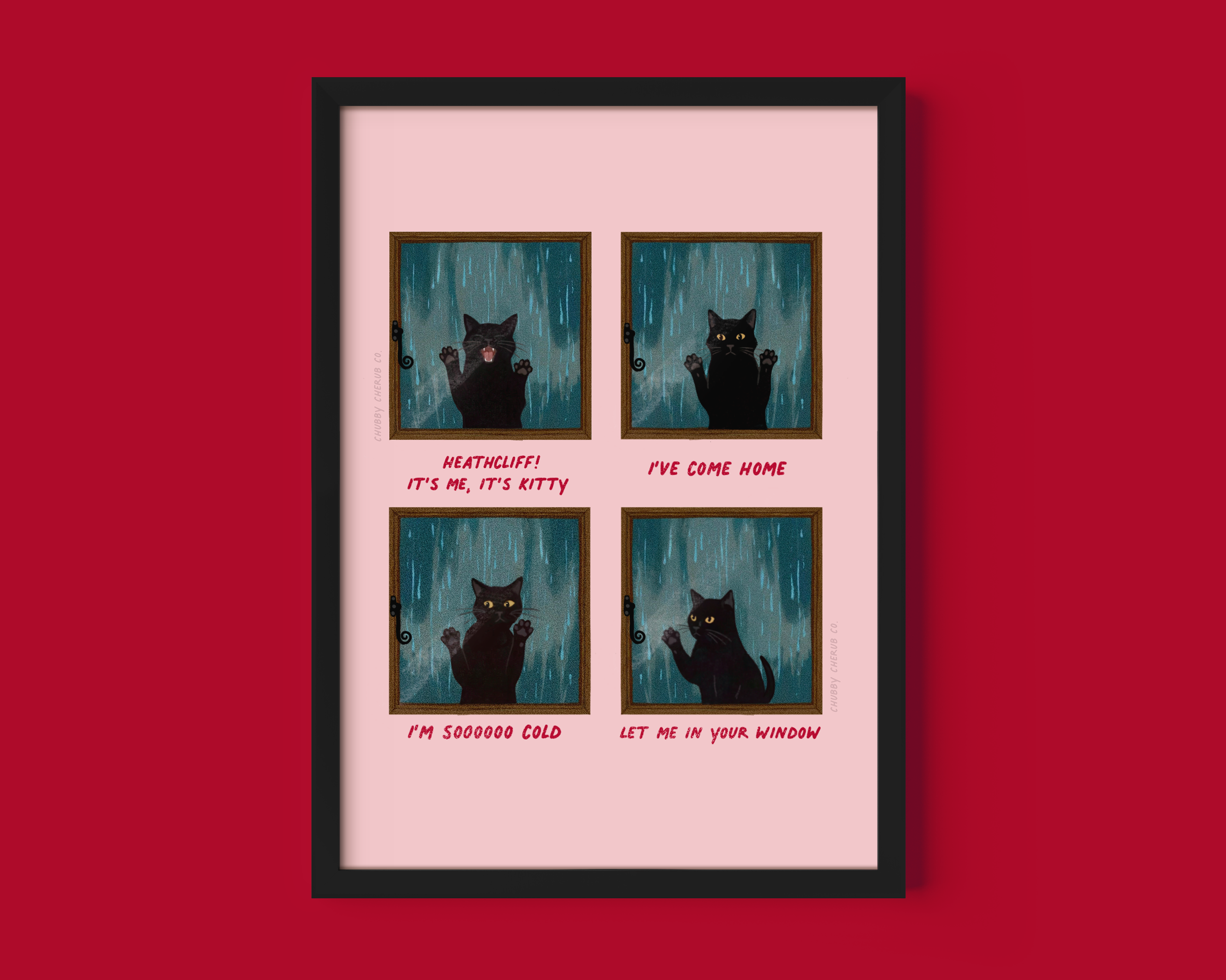It’s Me, it's Kitty – Wuthering Heights Kate bush Inspired Cat Print A4 Art Print