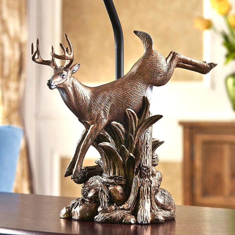 John Parsons Signature Leaping Deer Sculpture Lamp