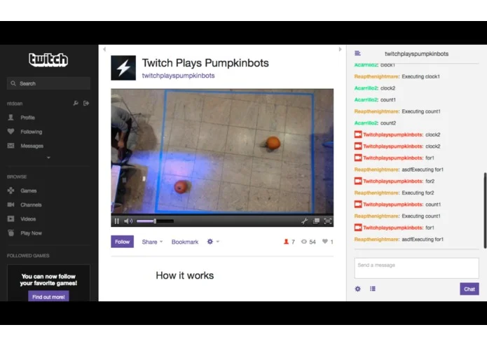 Stream of the competition + twitch controls