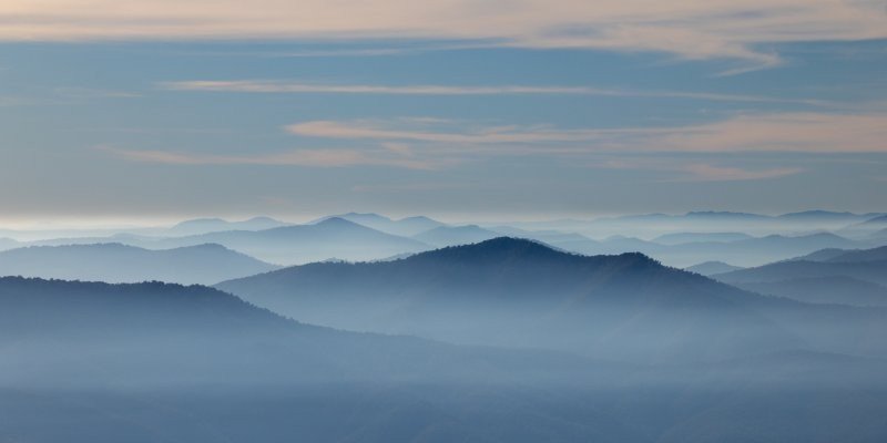 Early Morning Mist Snowy Mountains