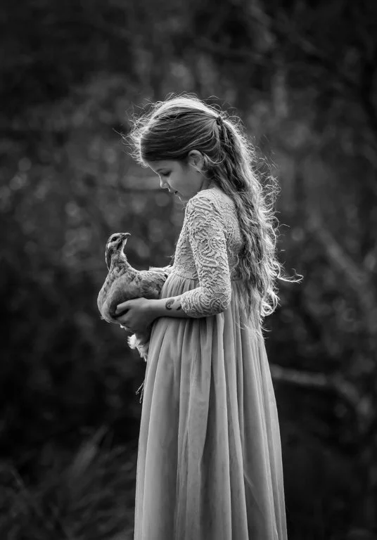 Amber and her Favourite Hen