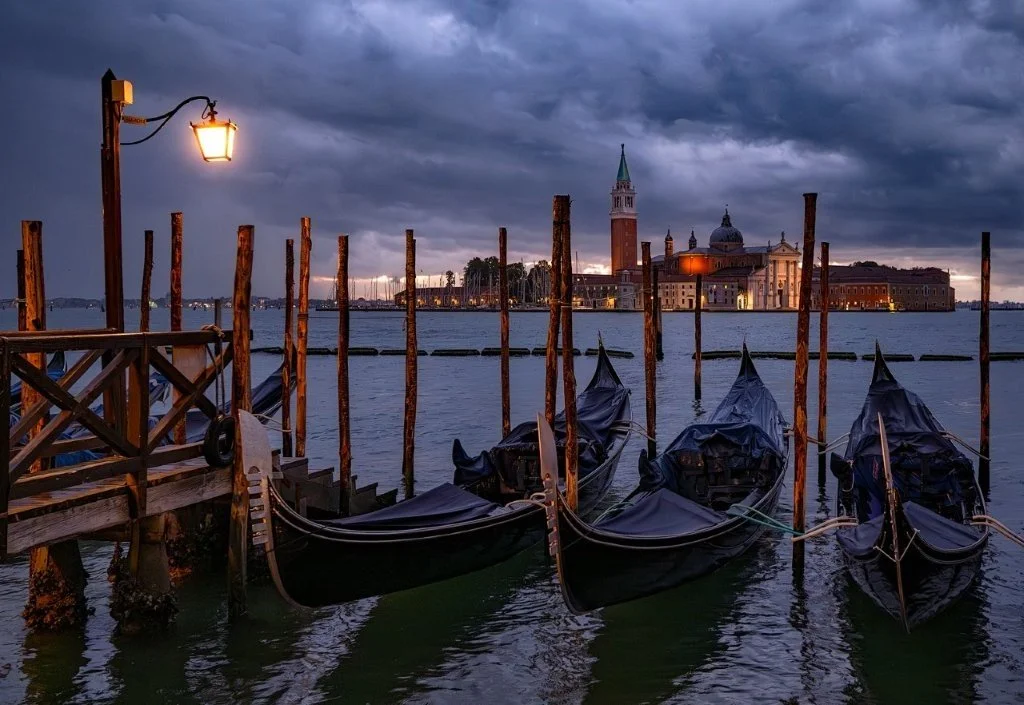 Gondolas by Lamplight by Steve Whitworth