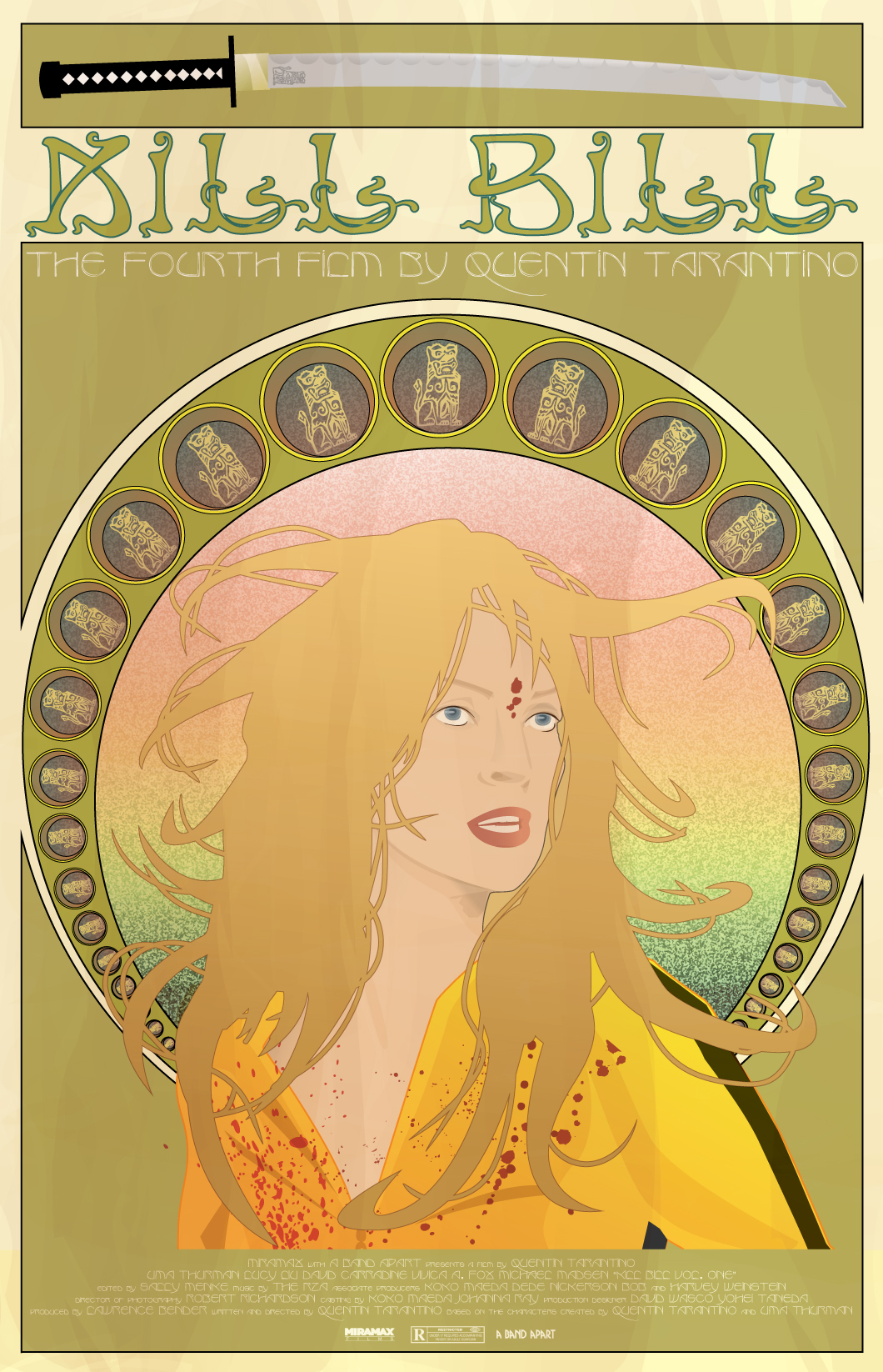 Art Nouveau Movie Poster - Kill Bill Vol. 1