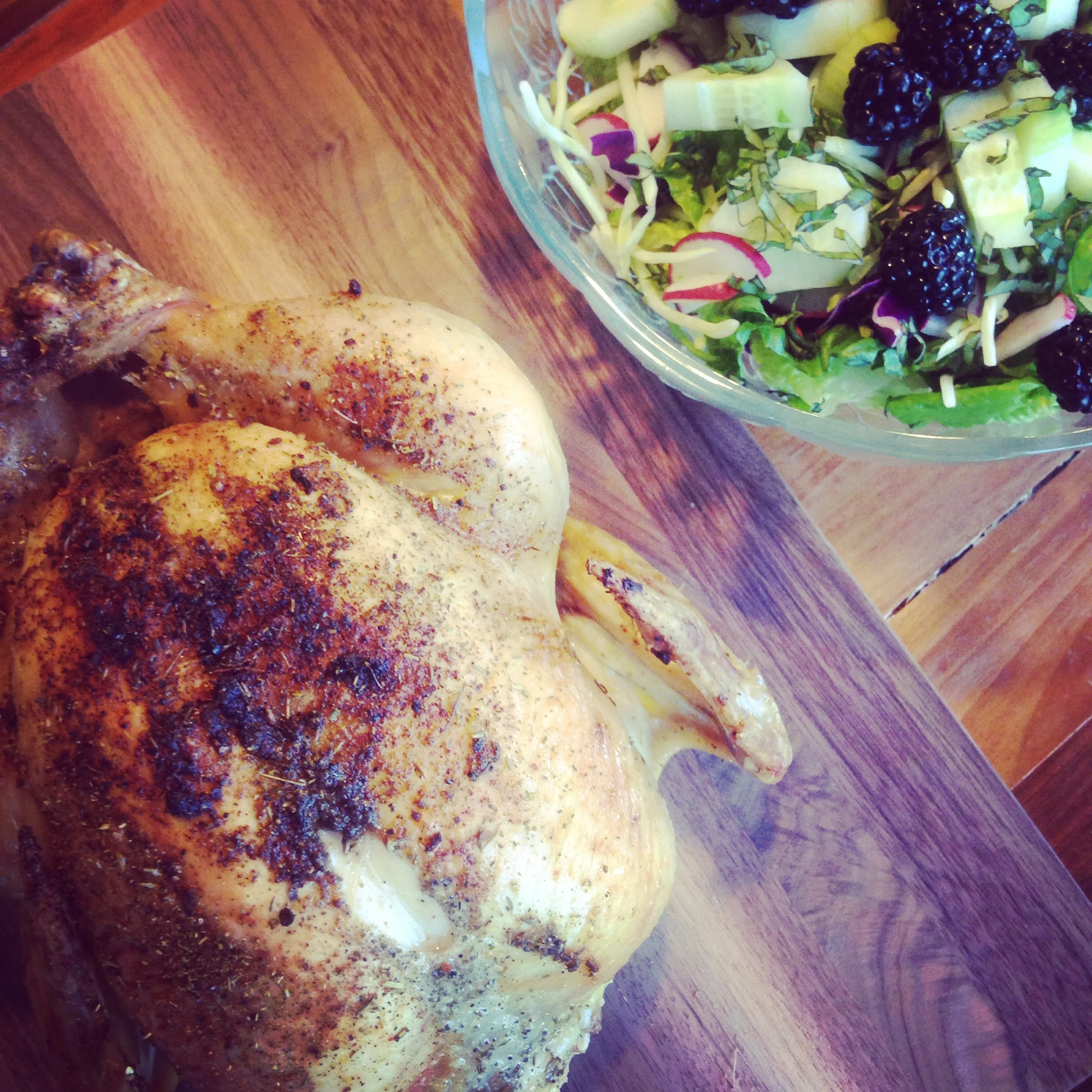 Crispy Roasted Chicken & Summer Salad