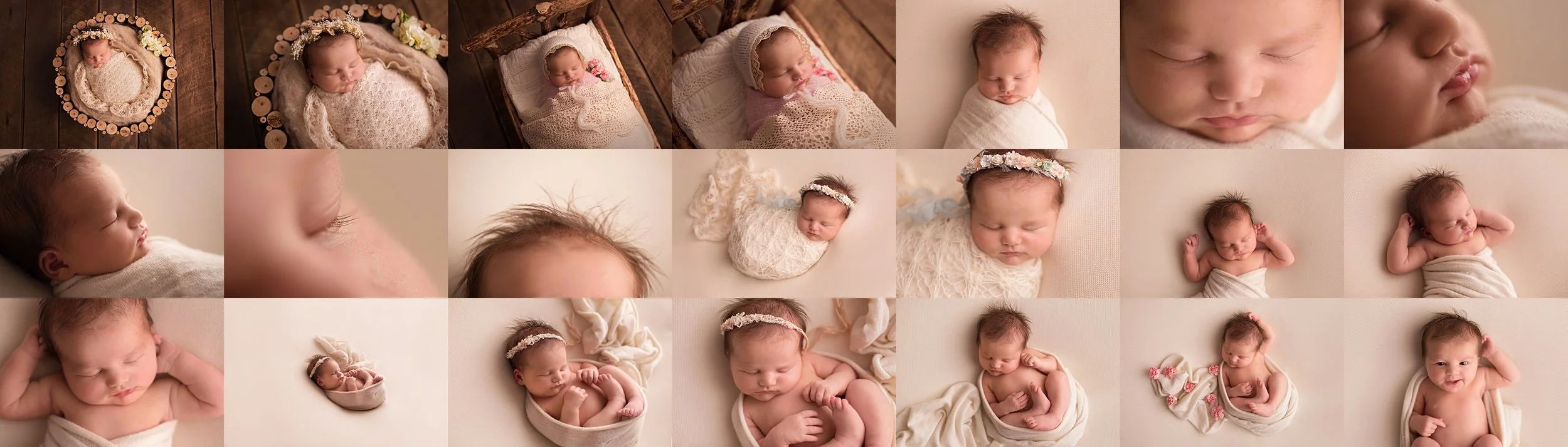 Sneak peak of the resulting images from my Stress-Free Sleepy Baby Workflow. 