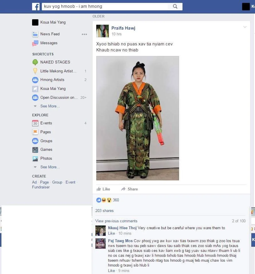 A Reflection: Hmong clothes #1, khaub ncaws hmoob #1