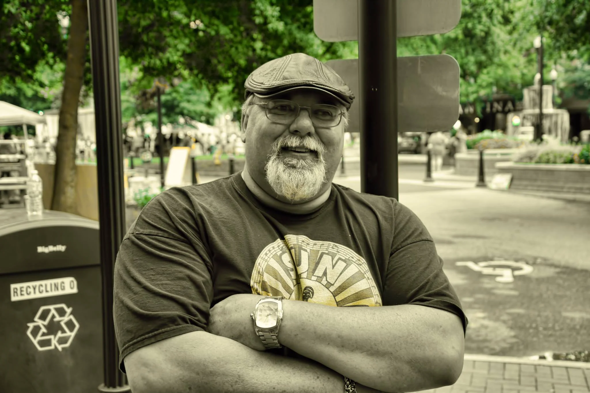 -You’re from here right? “Being an Army brat, yes. I was born in North Carolina…moved to Germany for a few years…wherever he got stationed. Left Germany and went to Ft. Hood, Texas. When I was a kid, we came to Columbus and have been here ever since.” - Columbus has treated you well yes? “It’s done me well. I have met the love of my life here. (Proudly points and glances at his wife Marnita)… Shameless plug (Chuckles hysterically) - How long have you all been together? “A little over ten years now; been married a little over two. Fantastic…fantastic woman!” - That is most excellent. Are there other things you like to dabble in, on the side? Any other interests? Now I get a lot of comments that go; ‘Well, we see you as a musician all the time…but do you have a day job?” Well as a matter of fact I do. I am a mechanic for Pratt & Whitney. I tell people all the time…I kinda have a cool life! I build jet engines during the day, I play rock and roll, I ride my Harley Davidson on the weekends and I have a great woman! What the Hell can be wrong with that?” (Chuckles)
