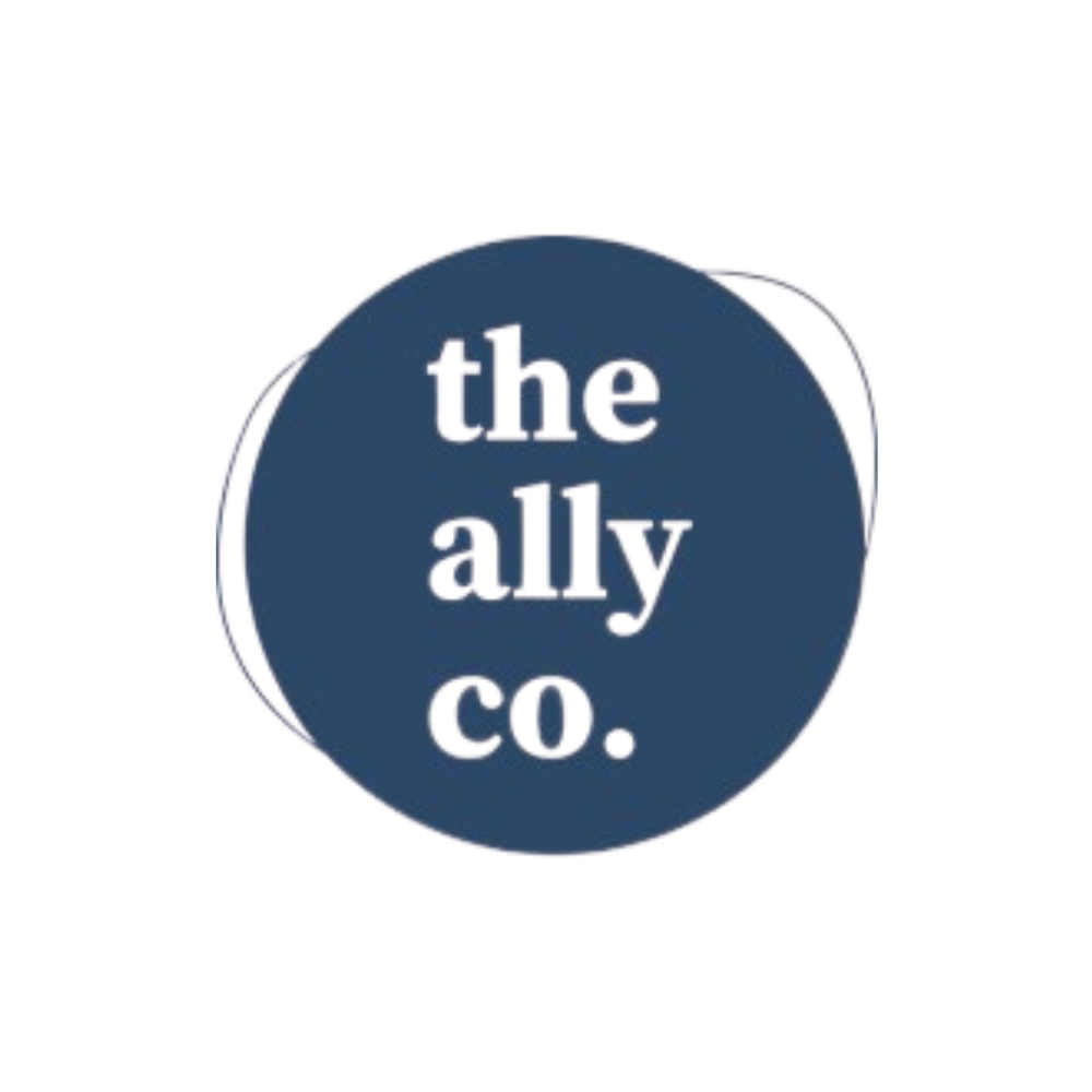A dark blue circular logo with the text 'the all co.' in lowercase letters inside.