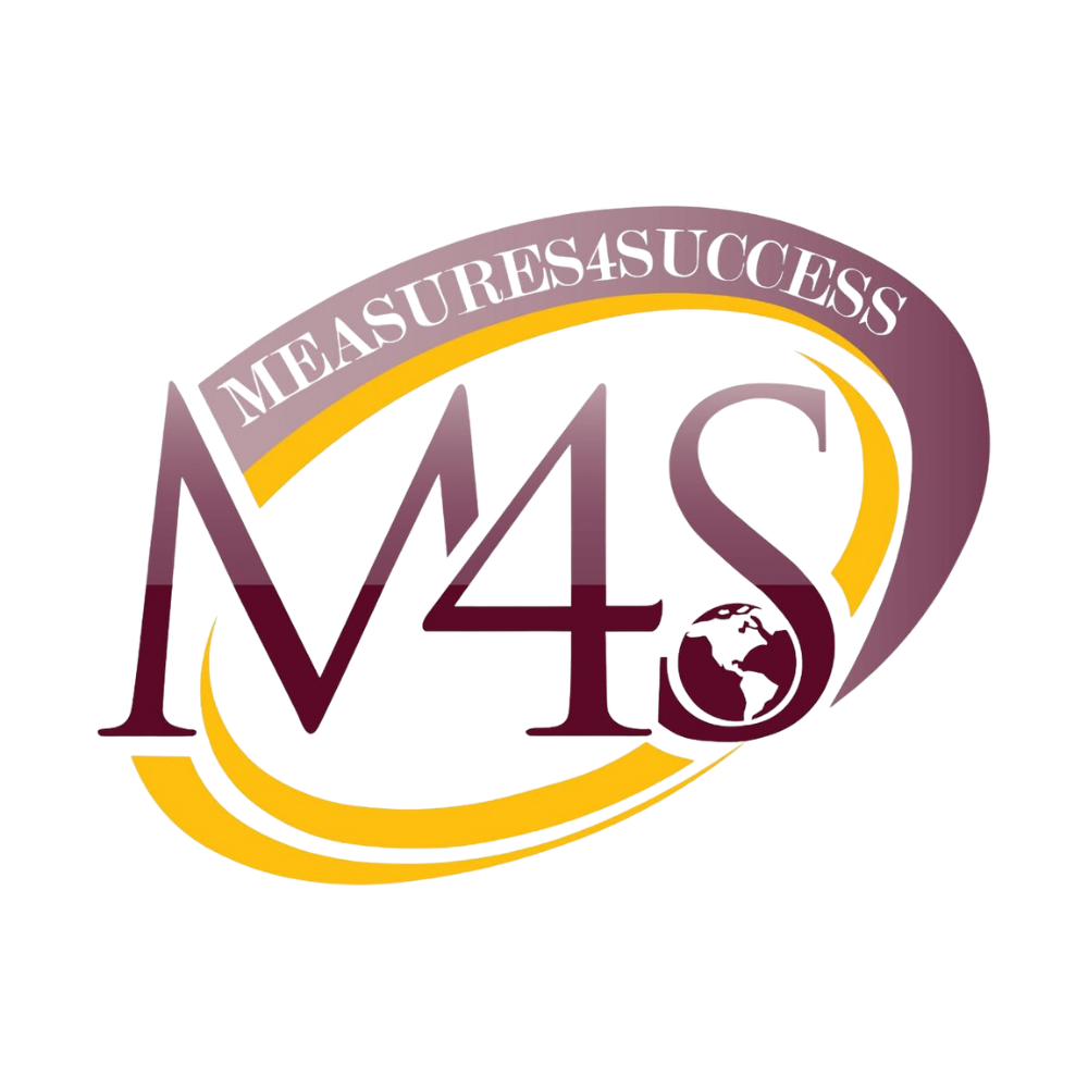 Logo of the Memphis Desoto County Memphis M4S with purple text, yellow curved lines, and a globe symbol in the letter S.