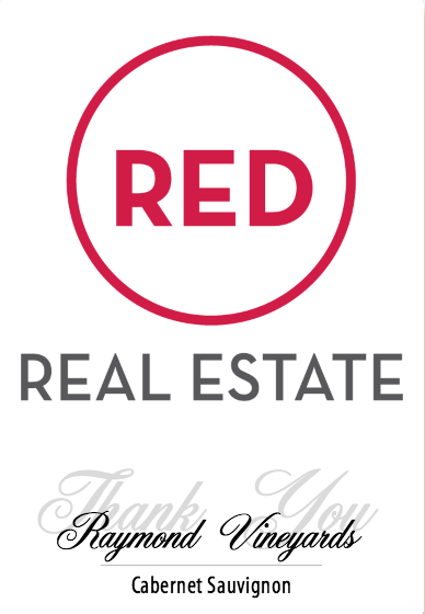 Custom label created for a Real Estate team. VinoVie creates the label template with your preferred colors and logo or image.