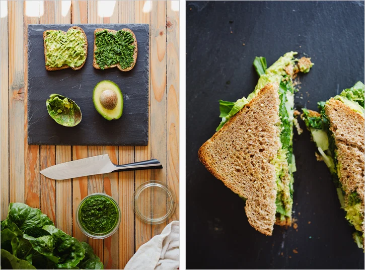 Avacado Sandwich with Green Harissa . Sprouted Kitchen