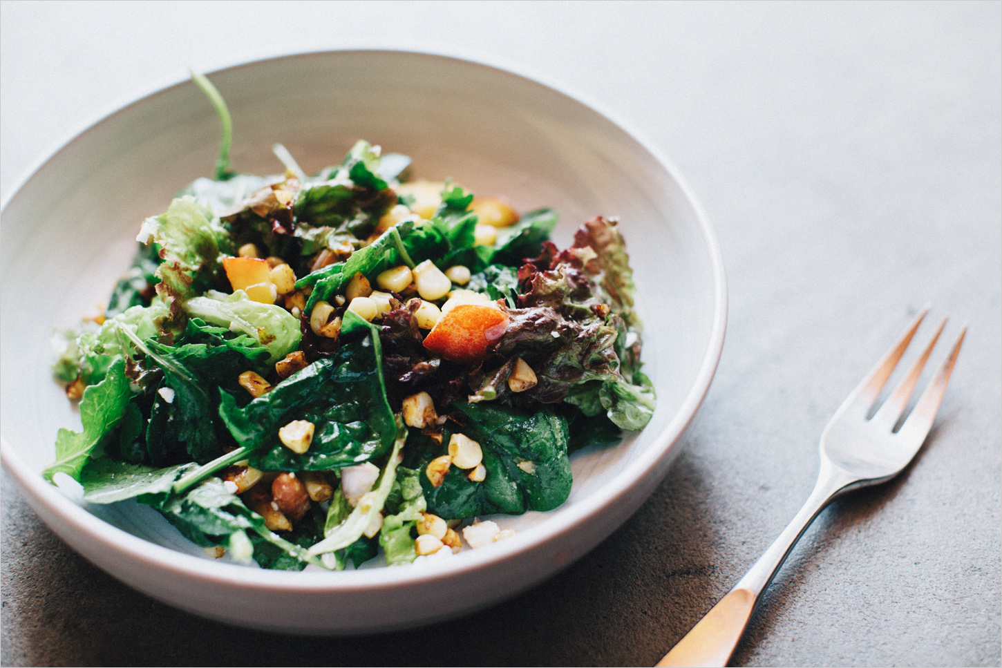 Green Salad of Nectarines, Corn & Peanuts . Sprouted Kitchen