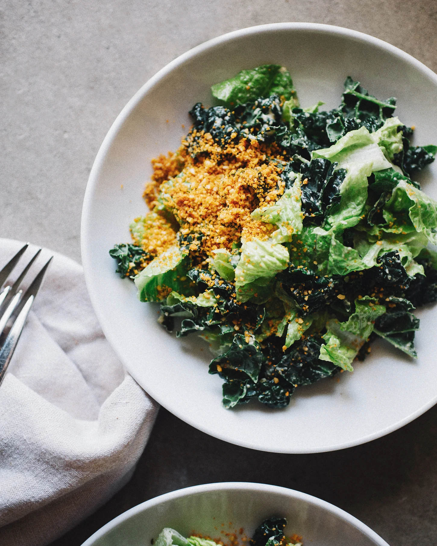 VEGAN CAESAR WITH SMOKY NUT CRUMBLE