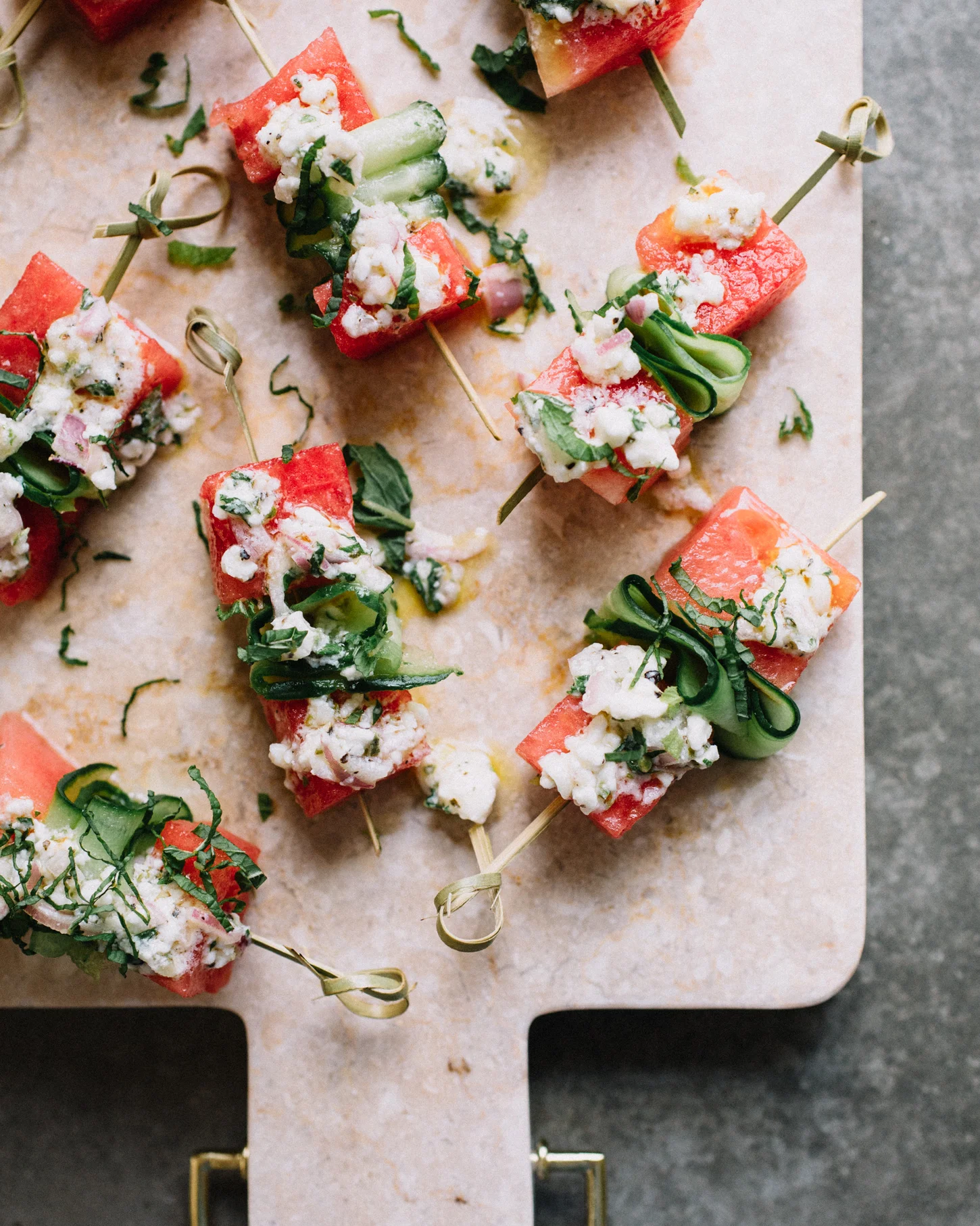 WATERMELON + CUCUMBER SKEWERS