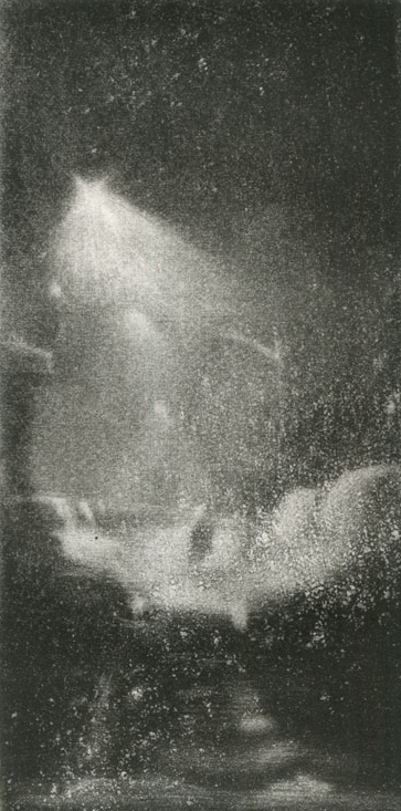“Walking in Snow” 2.5” x 4.8” aquatinted etching